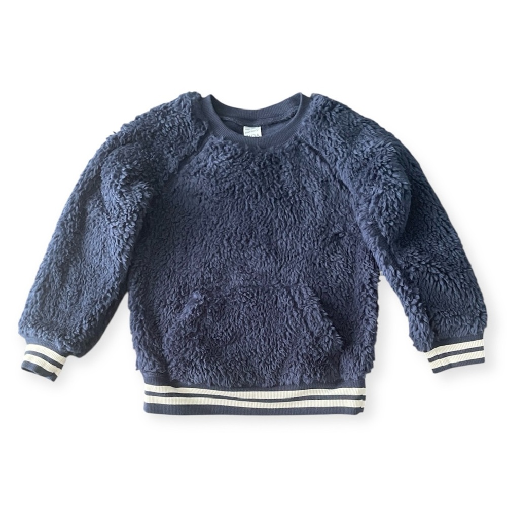NWOT CARTER’S Sherpa Fleece Pullover Navy Blue Toddler Boy’s size 3T